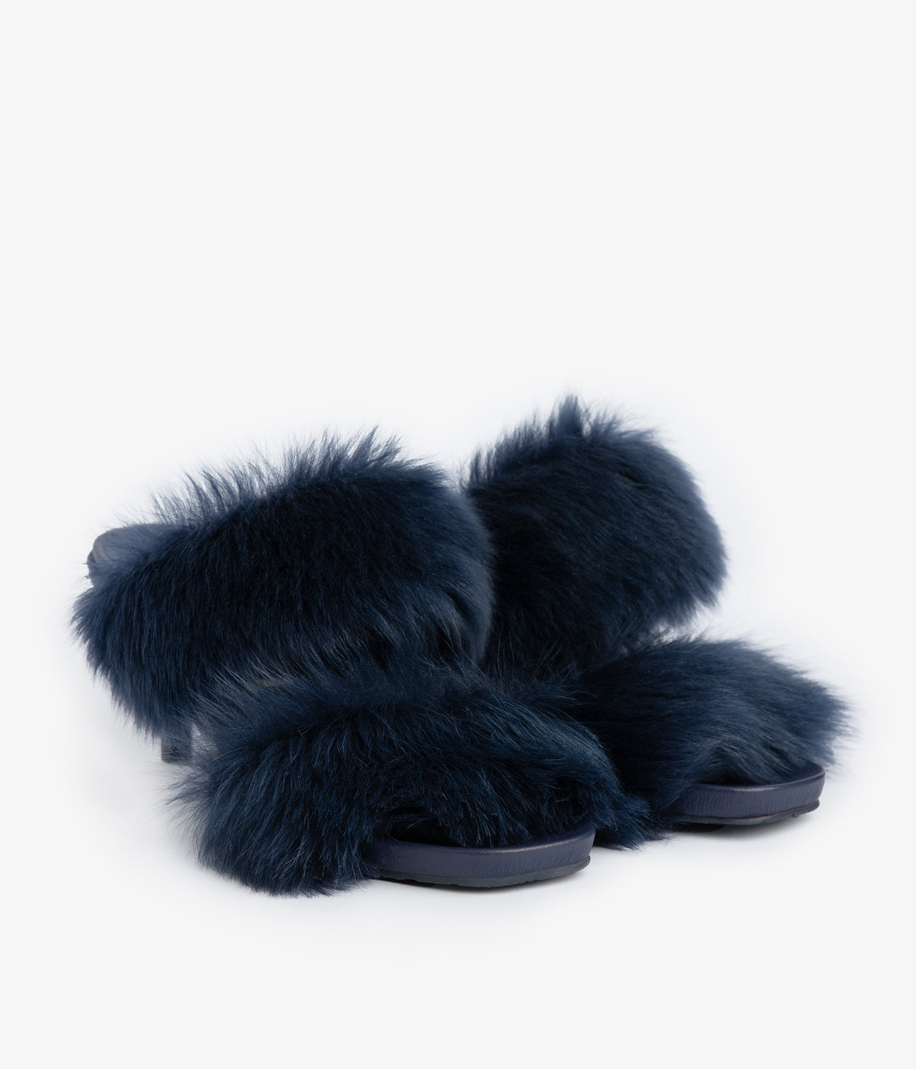 Double band churra in blue fur sandal Cissy Fall winter 25