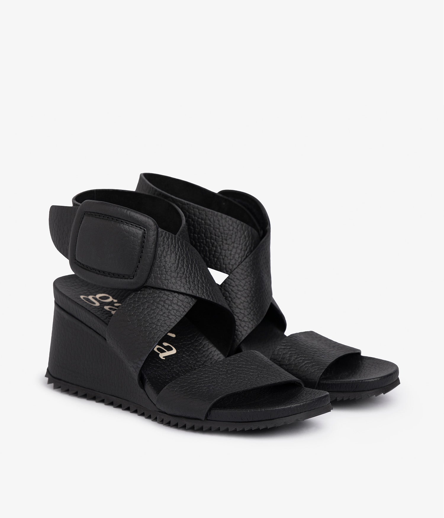 Black suede wedge with ankle strap | Cande | Autumm - Winter 25