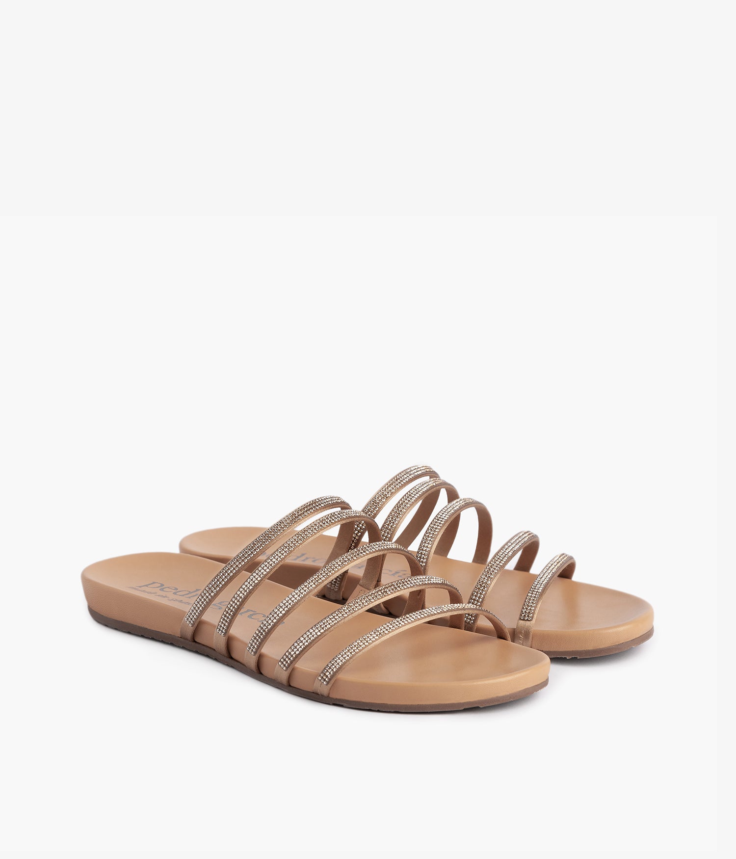 Strappy slide sandal in golg silk satin | Gala | Essentials
