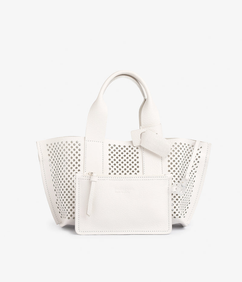 mini perfed tote / white cervo