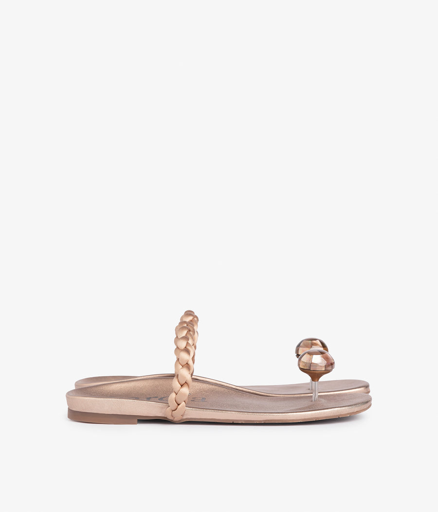beth / rose gold nappa lame-brown lip
