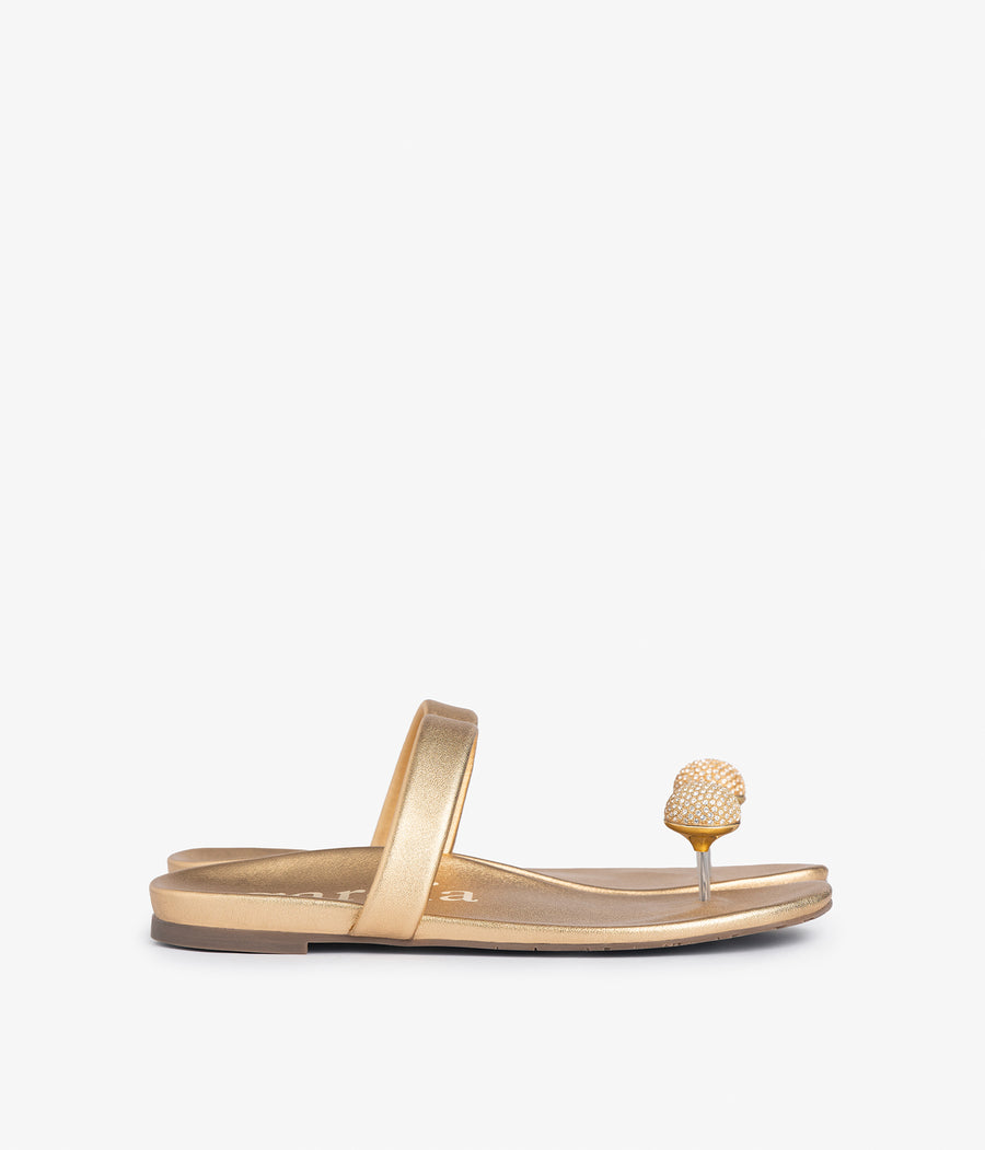 bria / gold nappa lame-gold crystal
