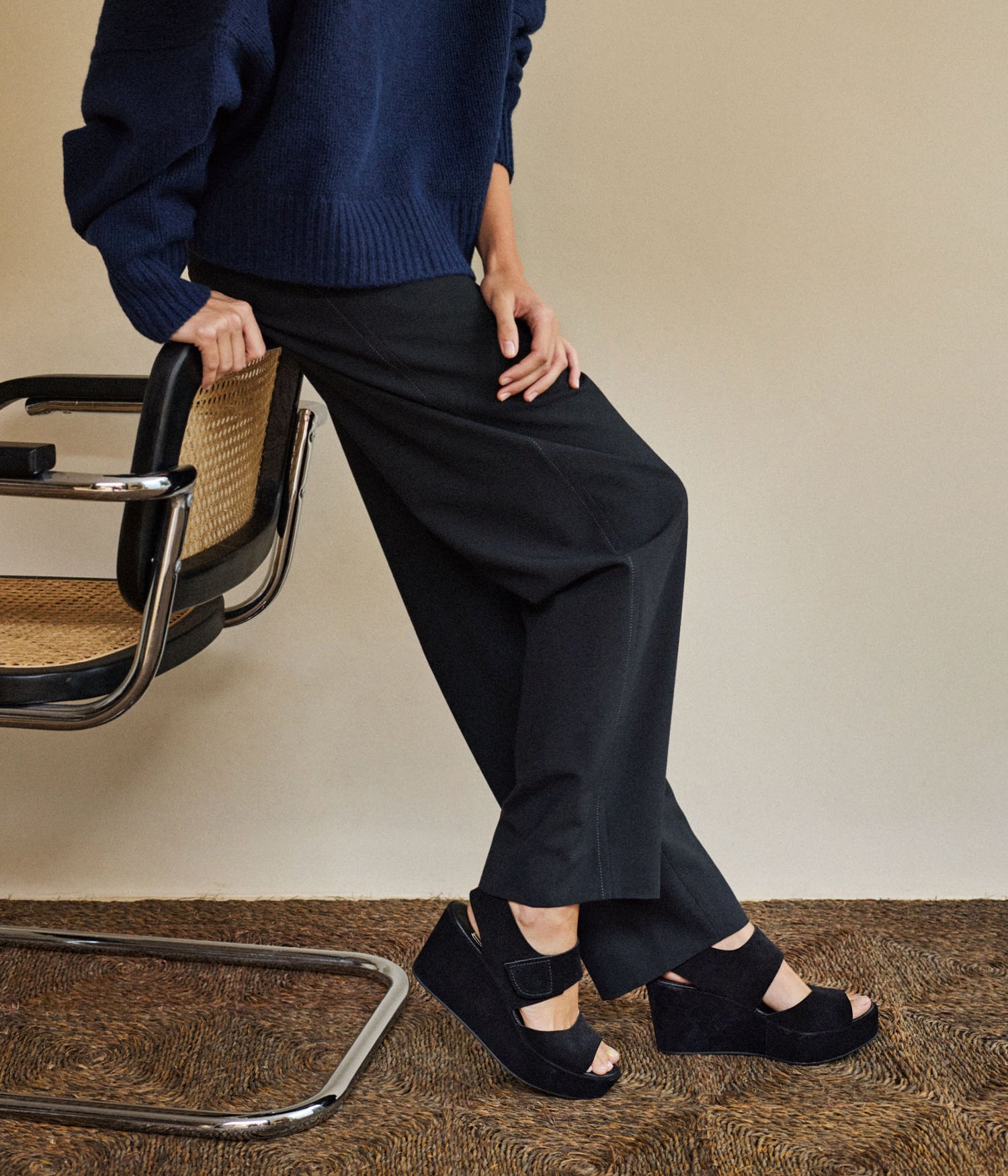 Minimalistic wedge in black suede | Helen | Spring Summer 26