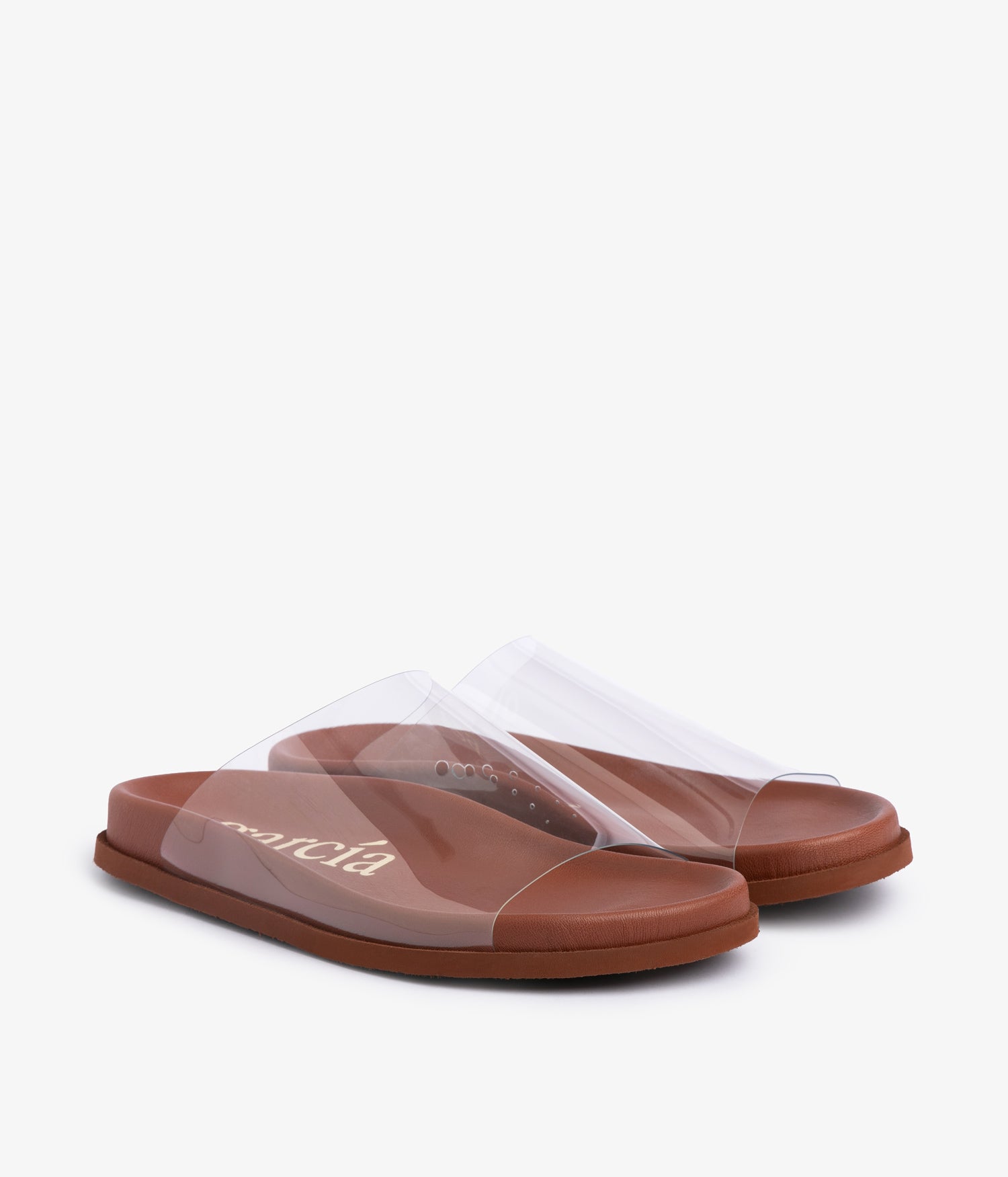Red leather clog with 