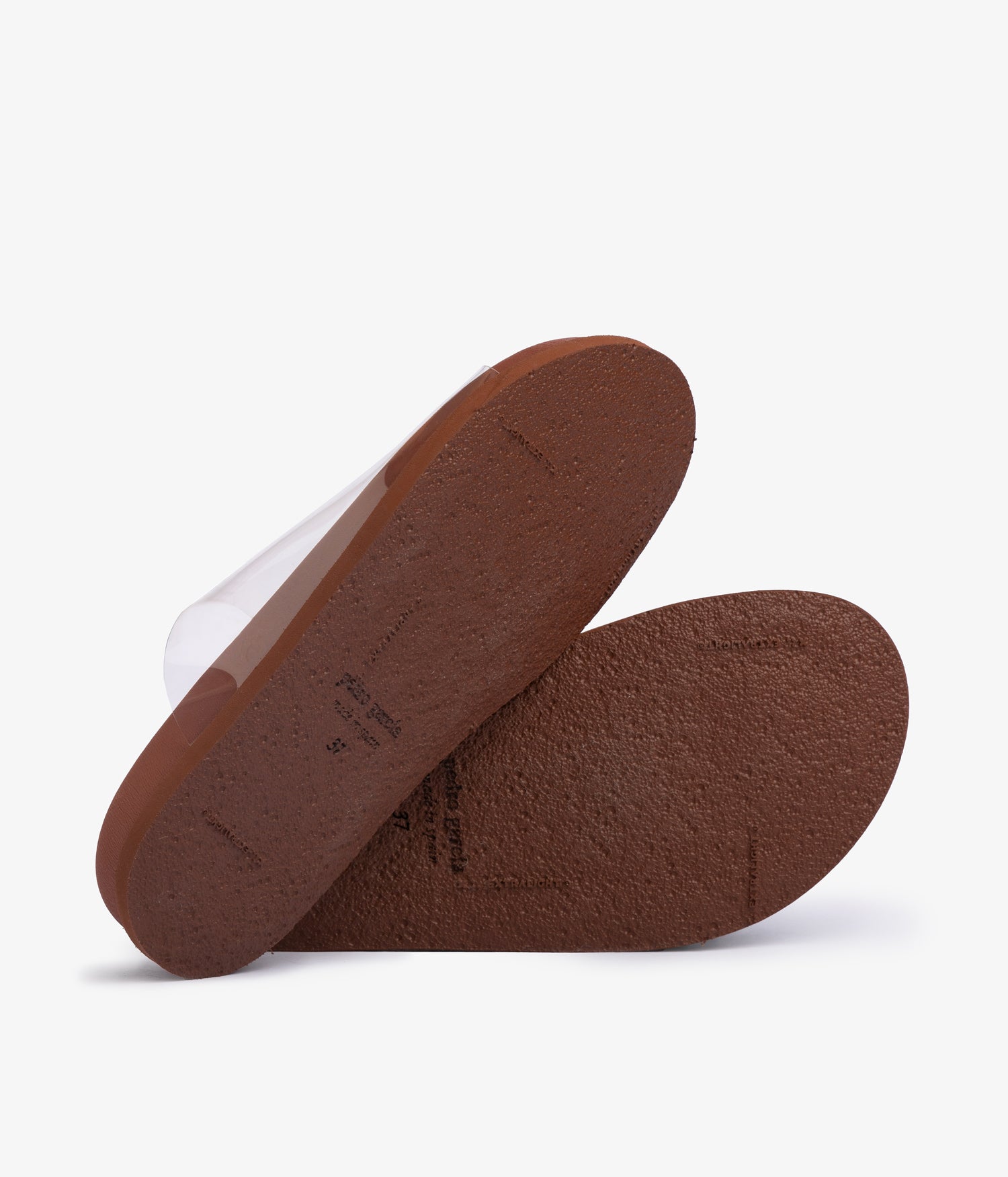 Red leather clog with 