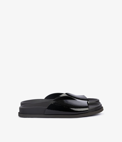 pedro garcia slide black patent leather 1