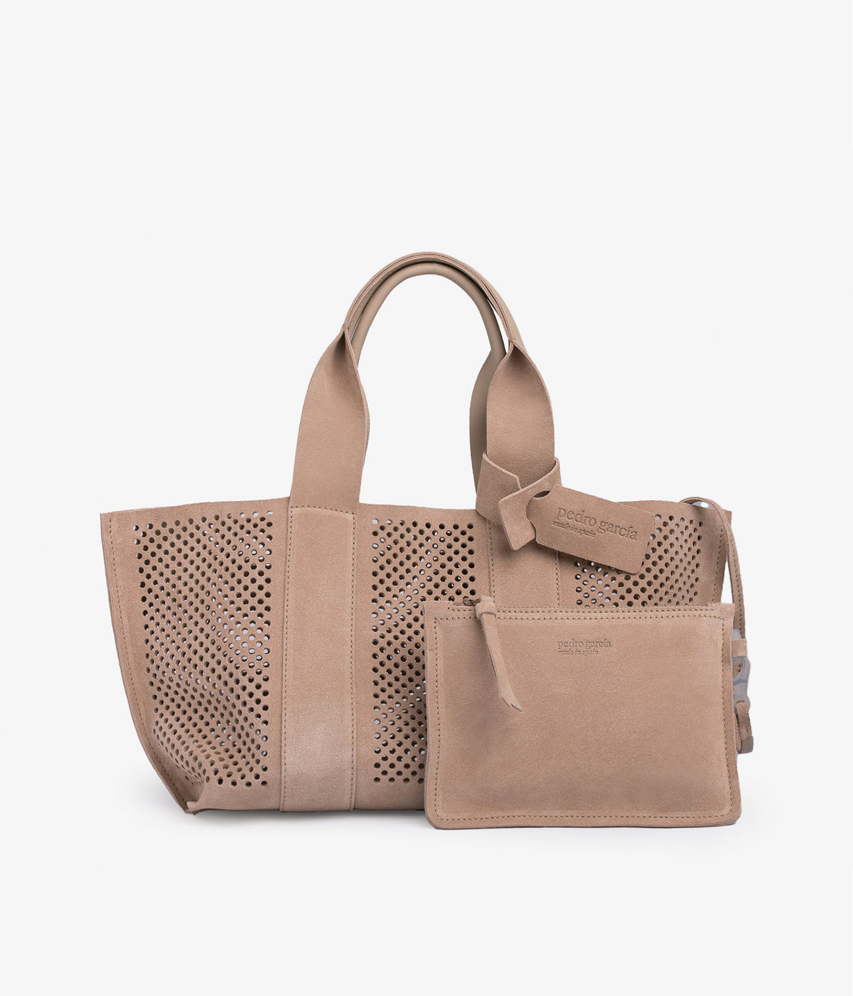 beige suede perfed tote pedro garcia 2