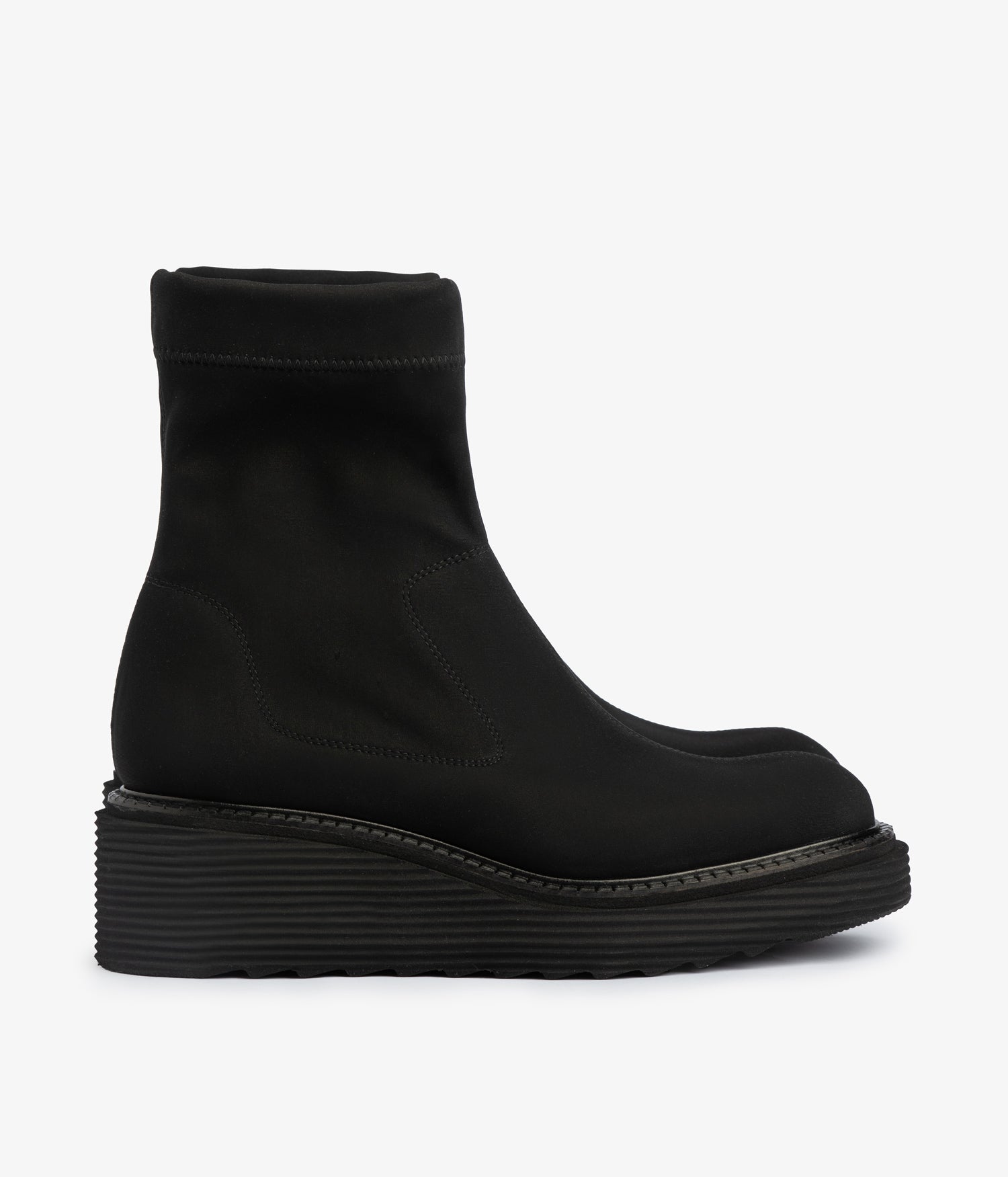 Wedge boot in black stretch | Sorina | Fall winter 25 | PEDRO