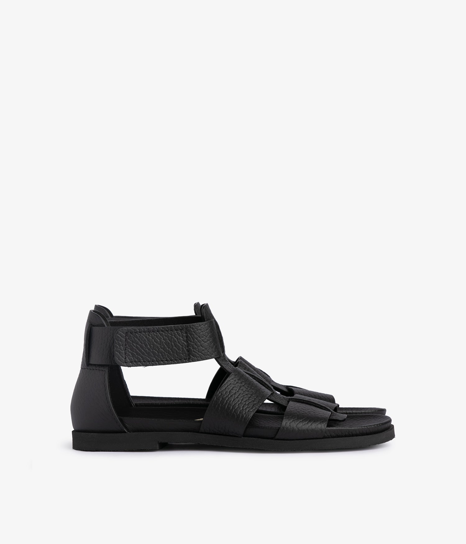 Anatomical fisherman sandal in black leather | Jessica | Spring