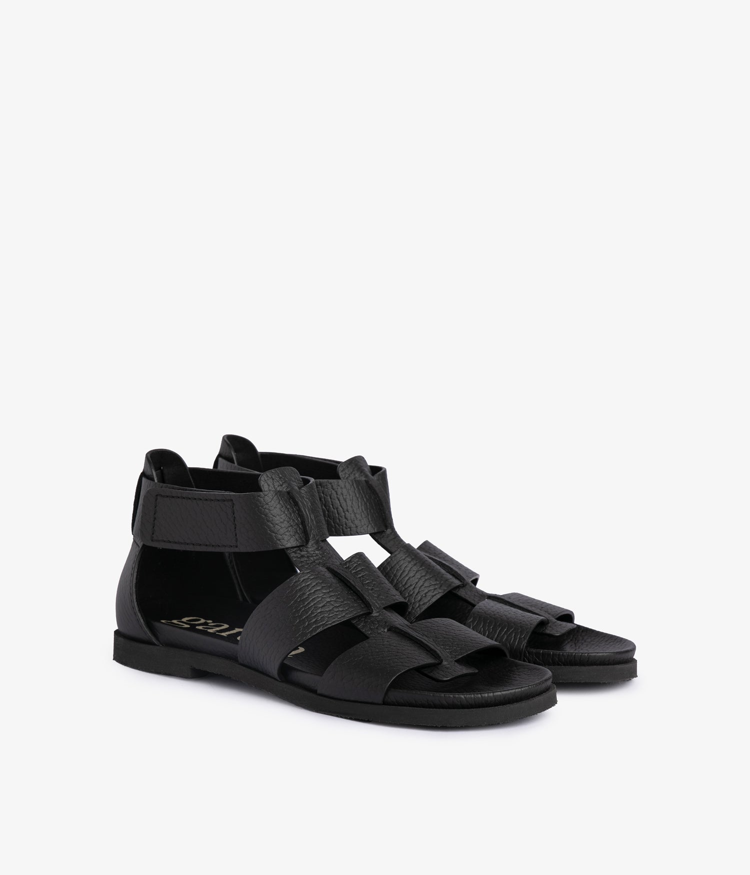 希少 ジルサンダー ラフシモンズ期 アンカー メダリオン 革靴 40 ブラック Anatomical fisherman sandal in black leather | Jessica | Spring
