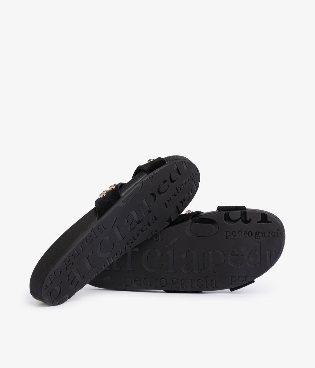 fussbetts sandal black suede crystals analis aw25 pedro garcia 5