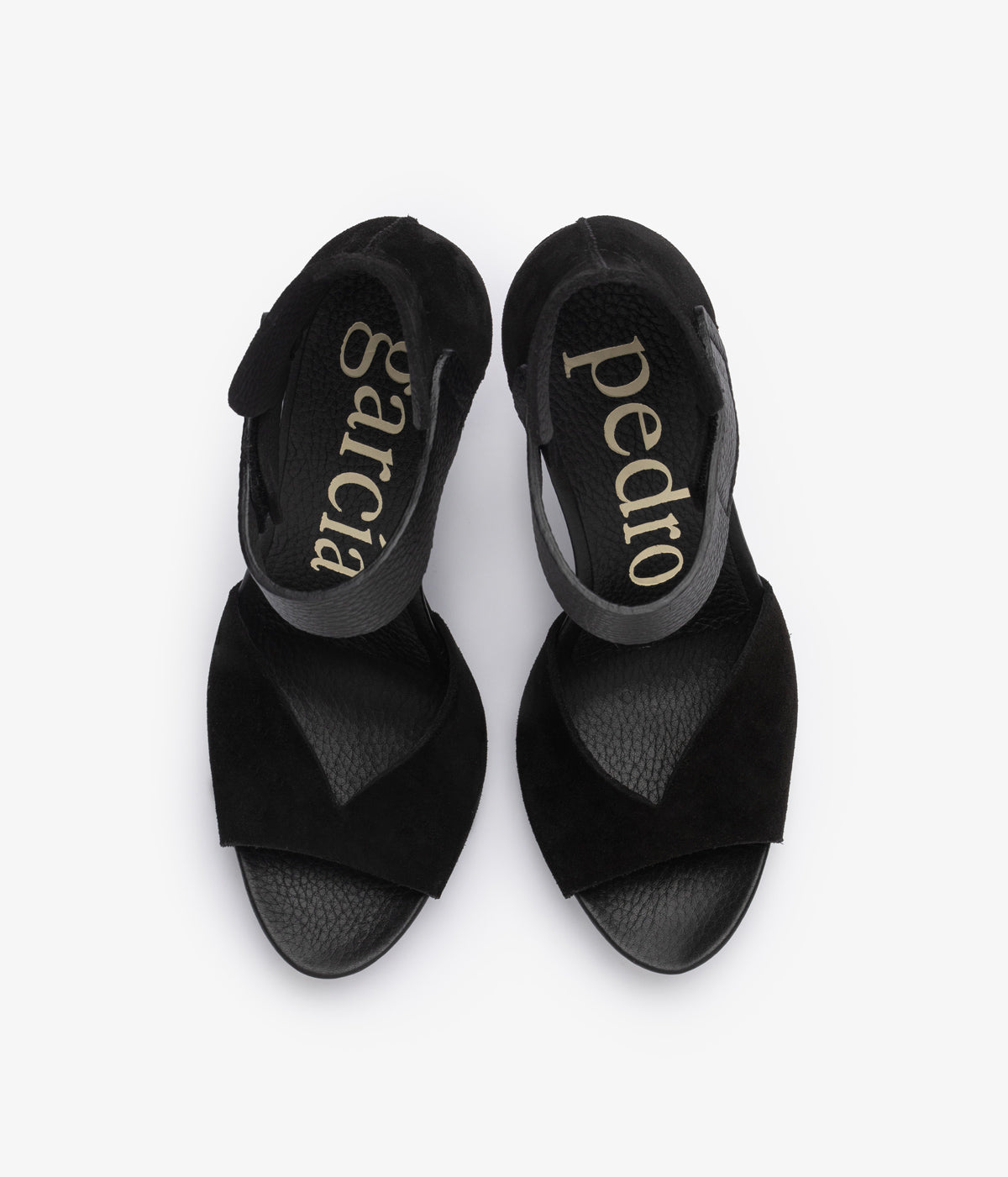 high heel sandal velcro closure black suede yoanna aw25 pedro garcia 4