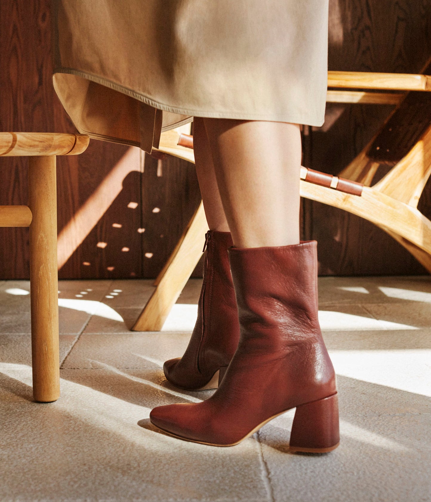 pedro garcia burgundy leather block heel boot ilisa aw23 2