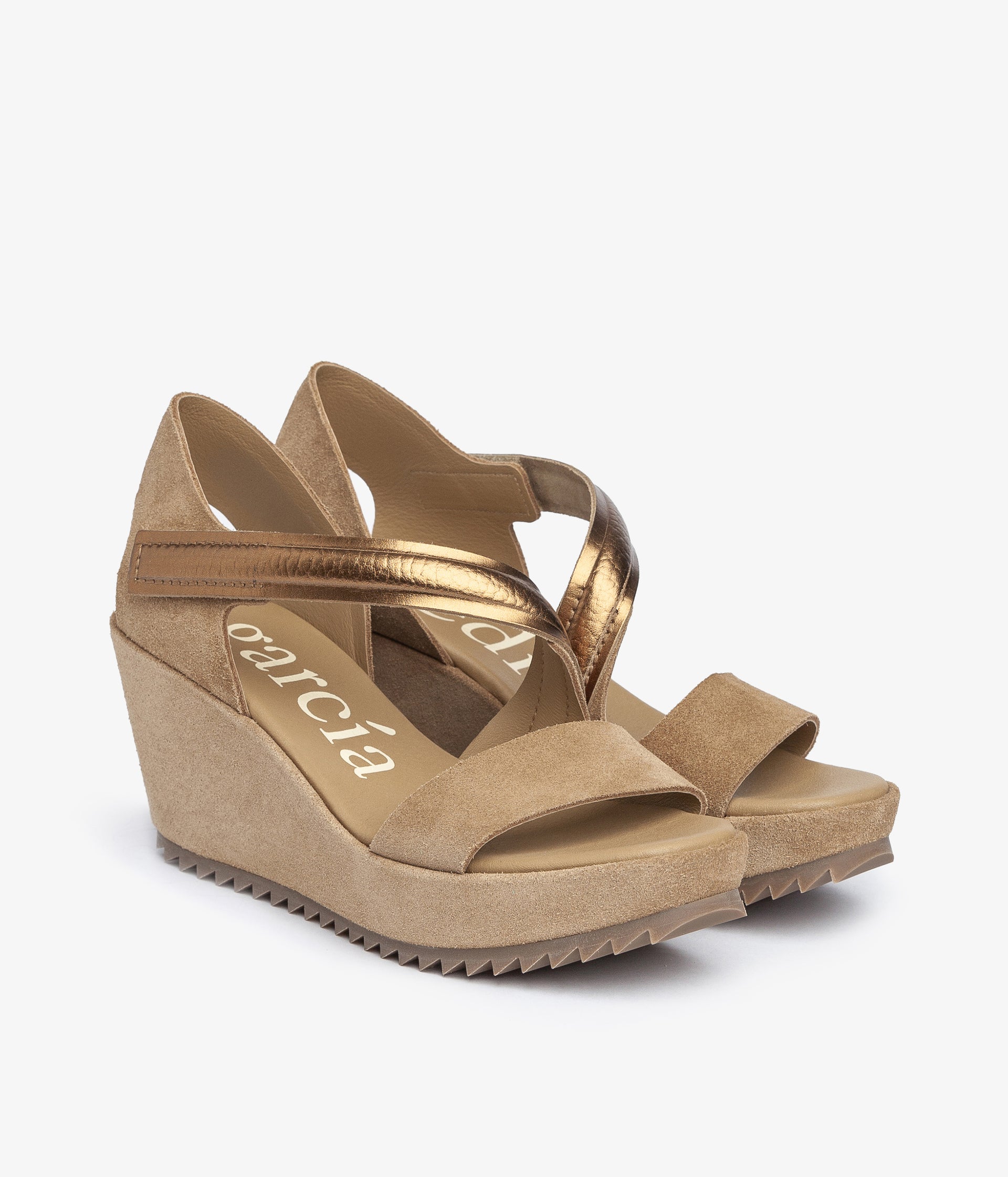 Gasia Camel Suede Leather Flat Thong Sandals