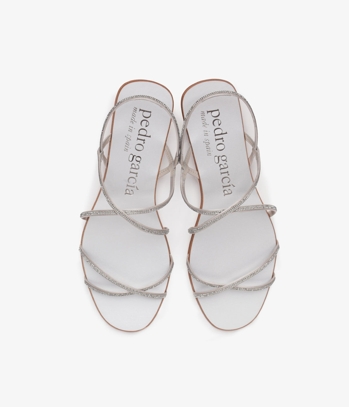 pedro garcia crystal sandal metallic white esme ess 3