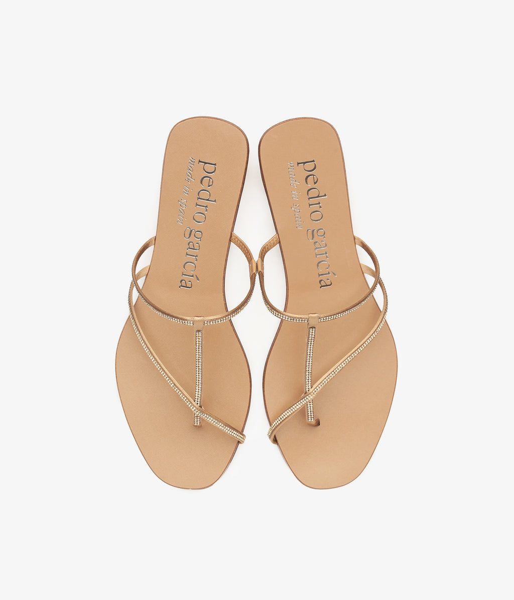 pedro garcia flip flop crystal satin ore sandal ess 3