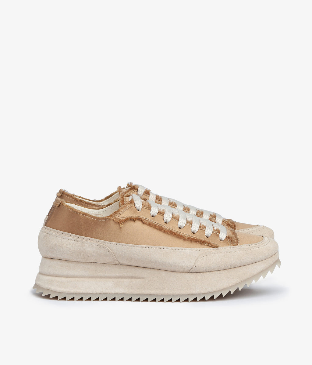 pedro garcia frayed satin trainer orella aw23 1