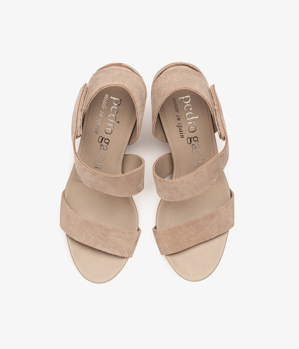 pedro garcia mid heel sandal beige suede west ess 3