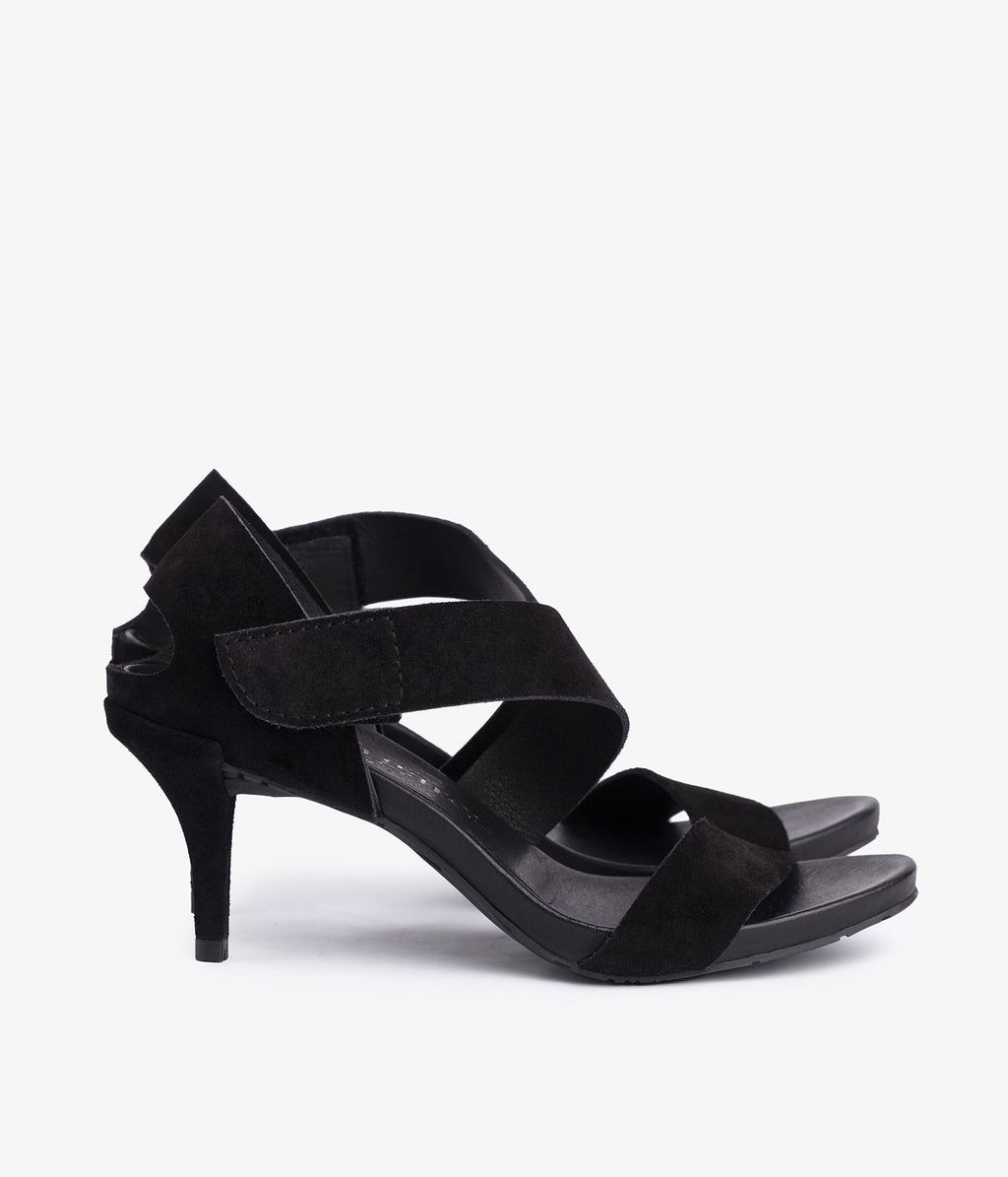 pedro garcia mid heel sandal black suede west ess 1