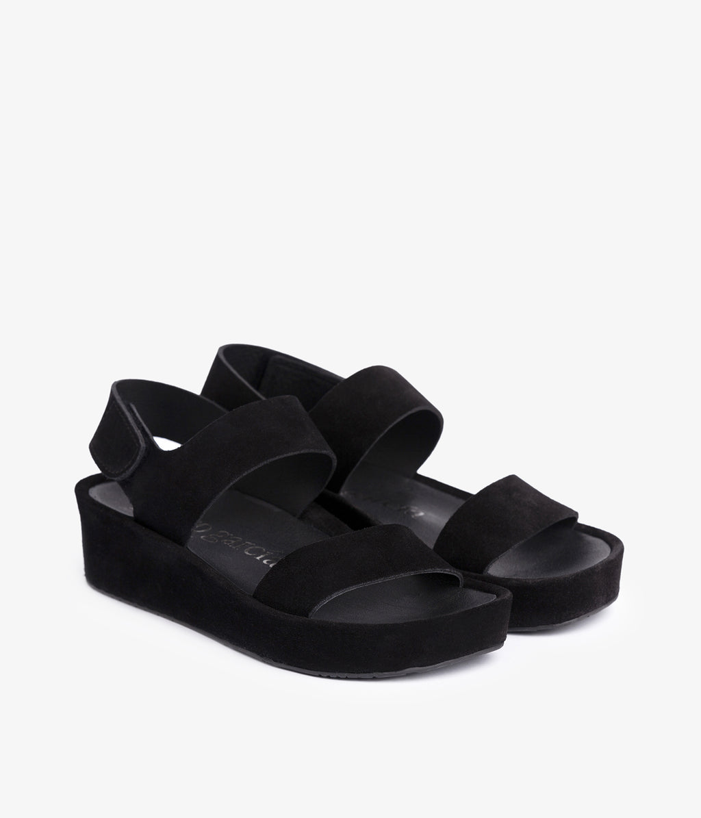 pedro garcia slide flatform sandal beige black lacey ess 1