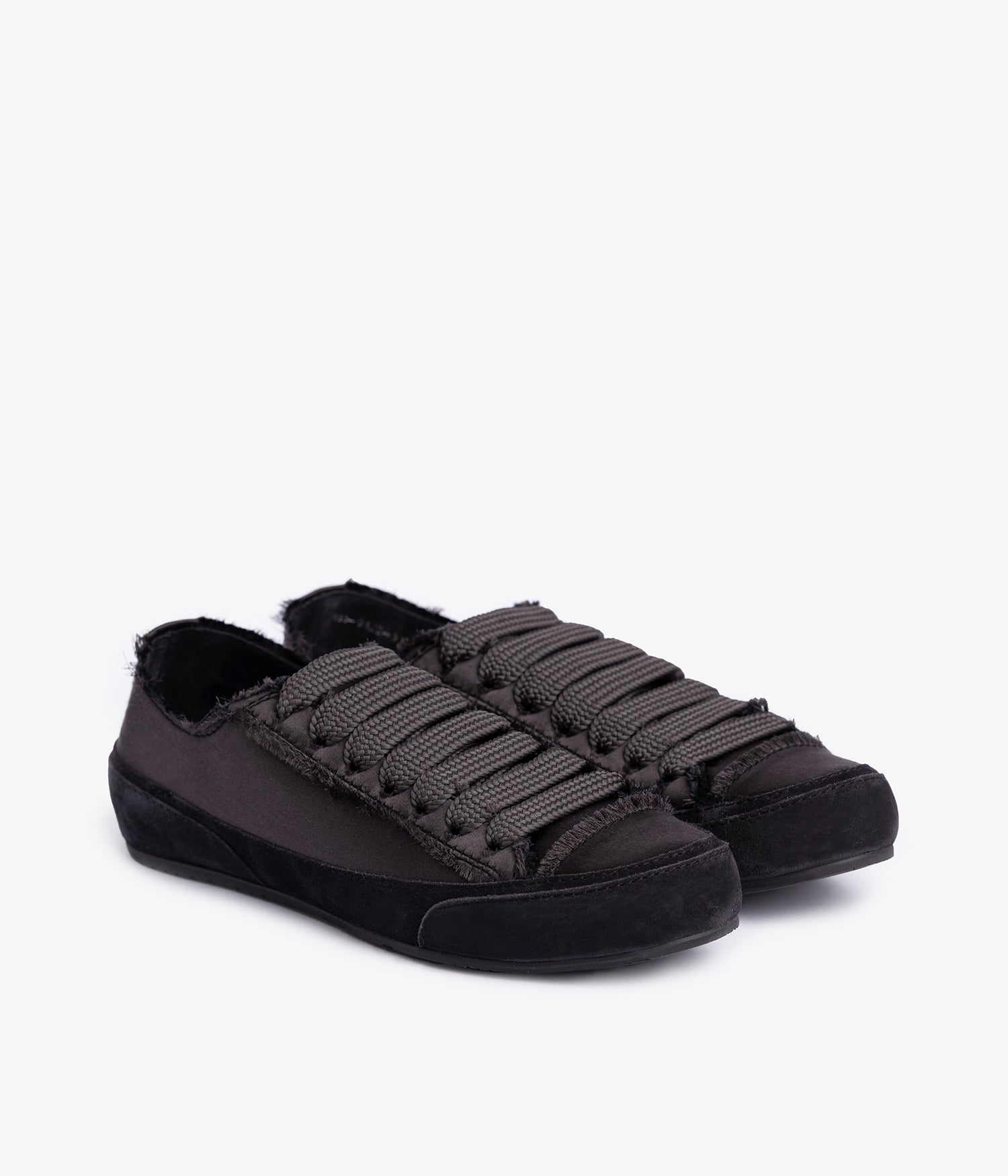 Black store satin sneakers