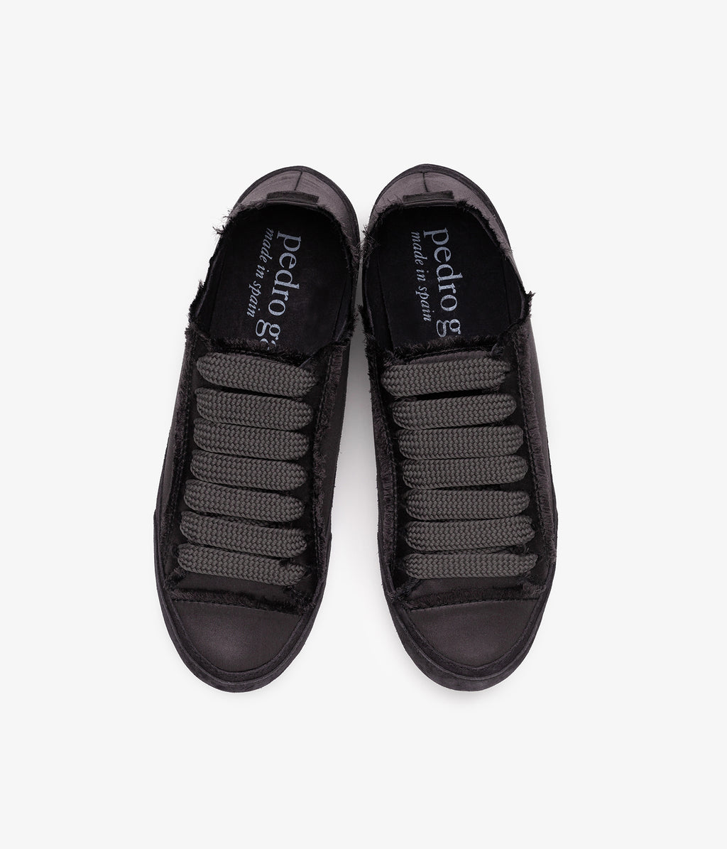pedro garcia sneaker black tonal silk satin parson ess 3
