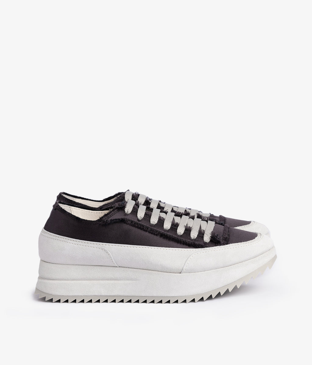 pedro garcia sneaker wedge black silk satin orella 1