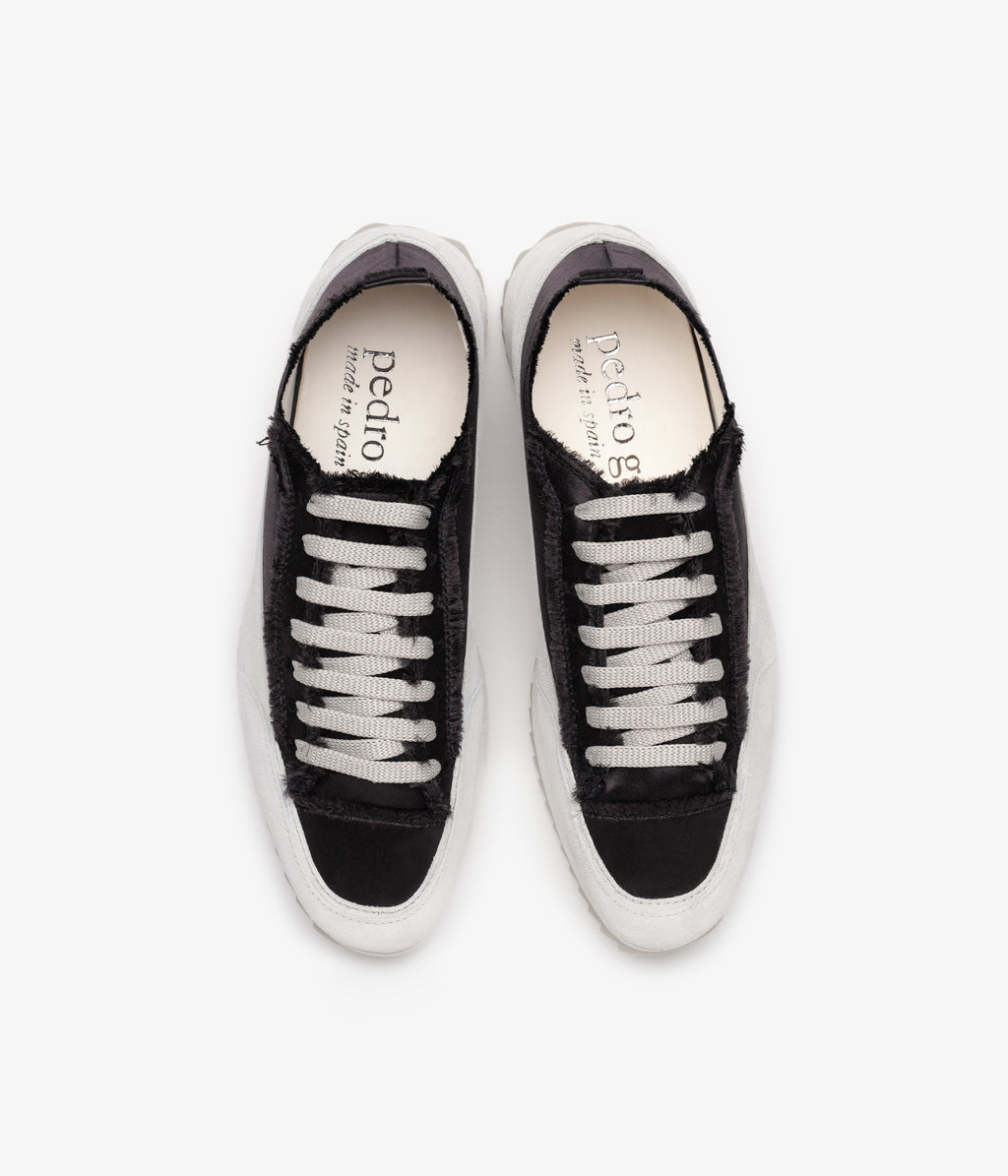 pedro garcia sneaker wedge black silk satin orella 3