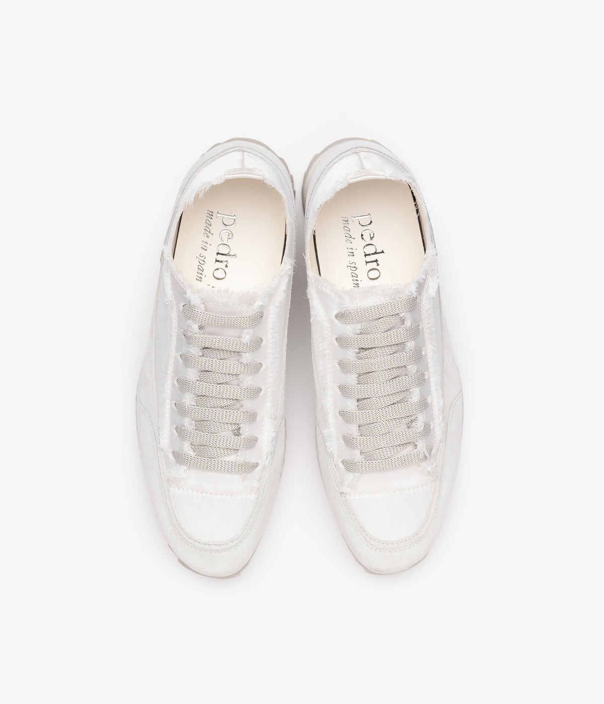 pedro garcia sneaker wedge white silk satin orella 3