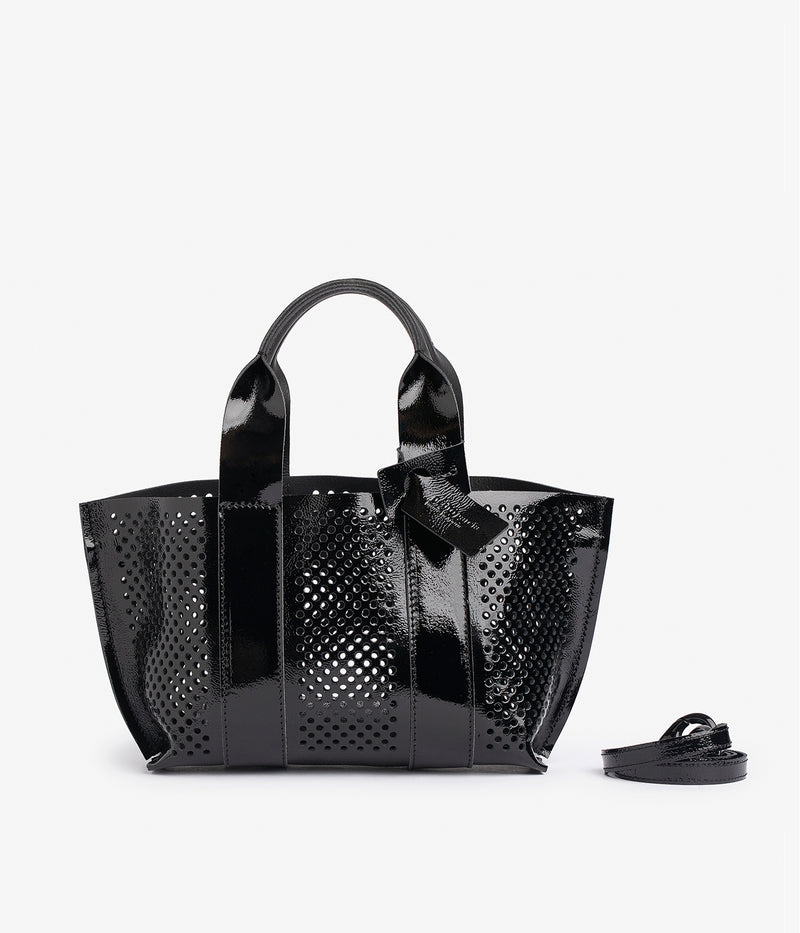 mini perfed tote / black castoro naplack