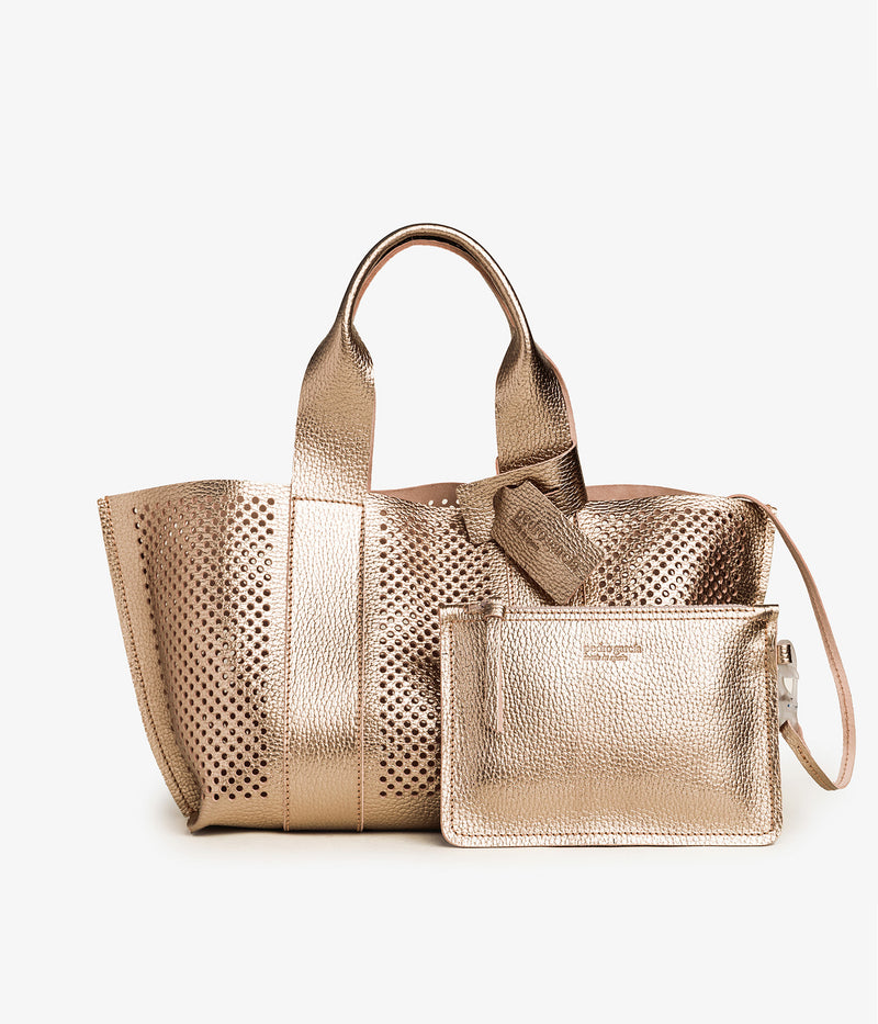 perfed tote / cava cervo lame