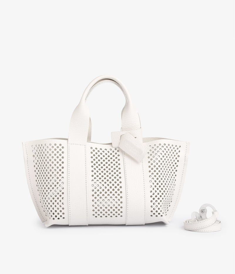 mini perfed tote / white cervo