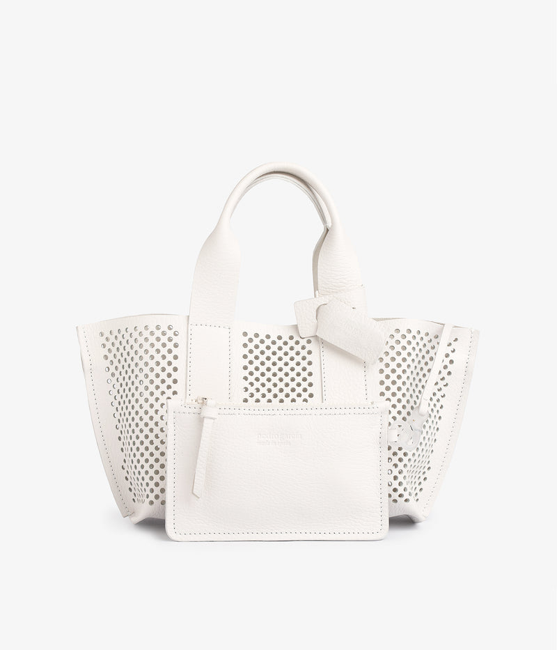 mini perfed tote / white cervo