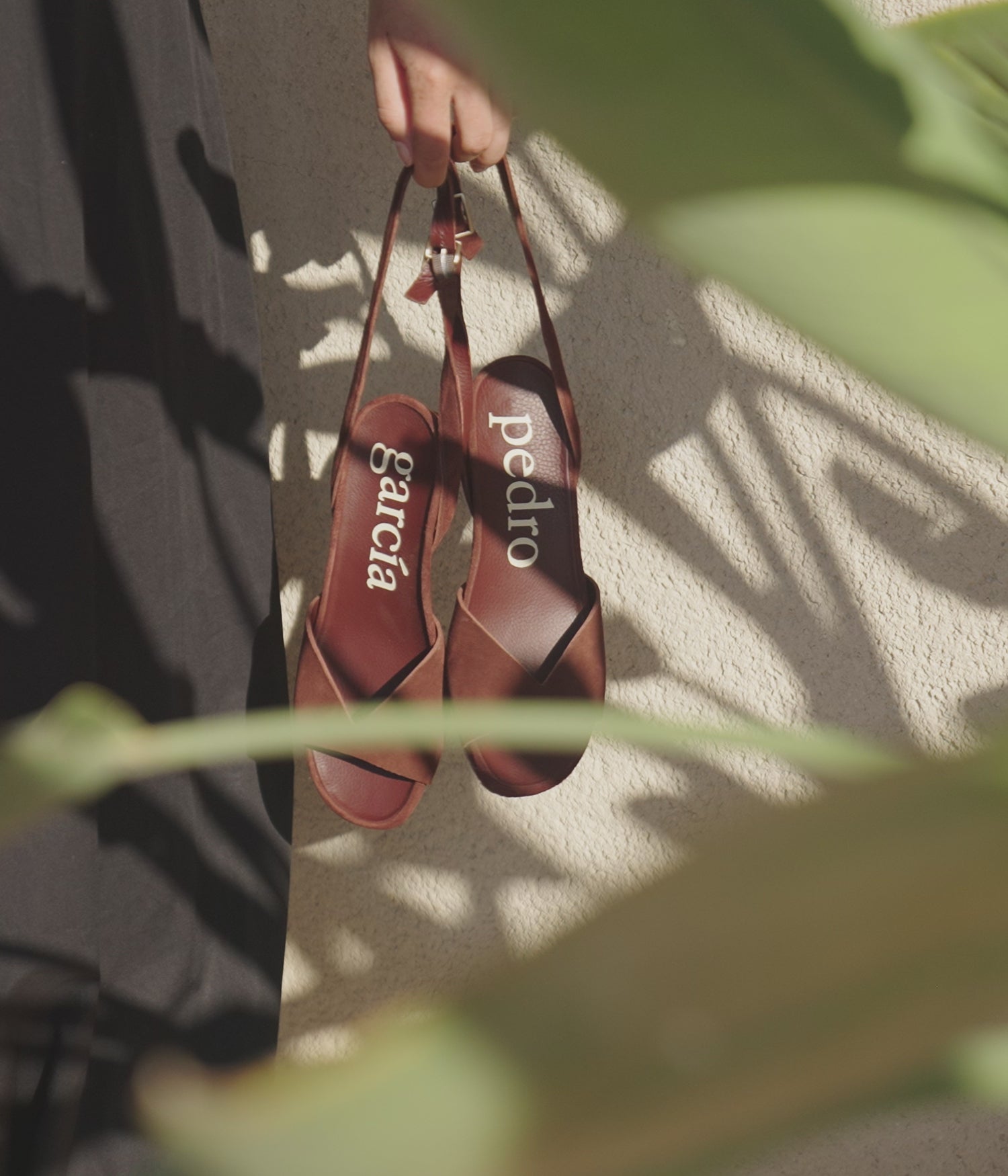Slingback sandal in black suede | Wamika | Spring Summer 25