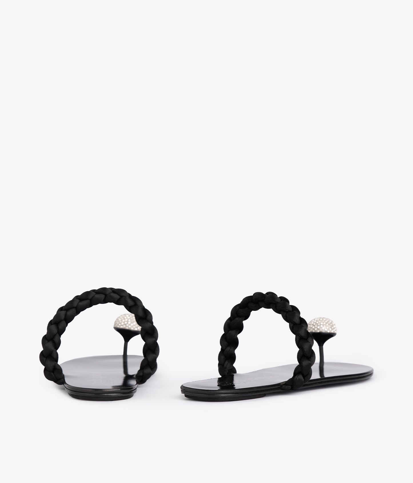pipa / black satin-silver crystal