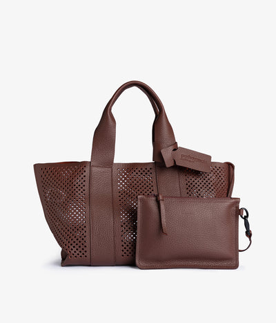 perfed tote / brunette cervo