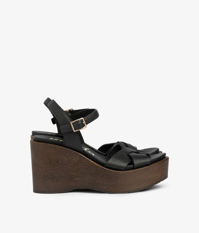 wedge wood sandal black leather dalys aw25 pedro garcia 1